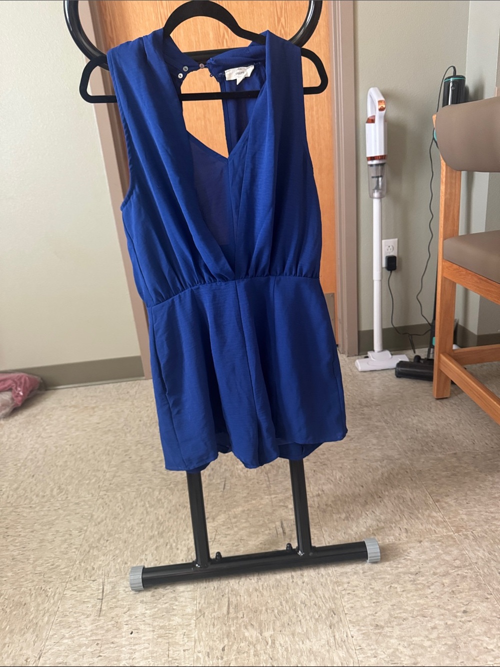 entro Royal Blue Sleeveless V-Neck Romper